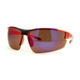 thumbnail image 1 of Mens Xloop 80s Color Mirror Half Rim Sport Plastic Sunglasses Orange Blue Mirror, 1 of 4
