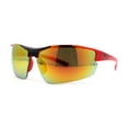 thumbnail image 1 of Mens Xloop 80s Color Mirror Half Rim Sport Plastic Sunglasses Red Orange Mirror, 1 of 4