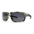 thumbnail image 1 of Mens Xloop Digital Camo Print Rectangle Wrap Sport Sunglasses Green - Black, 1 of 4