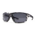 thumbnail image 1 of Mens Xloop Digital Camo Print Rectangle Wrap Sport Sunglasses Grey - Black, 1 of 4