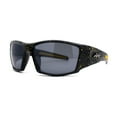 thumbnail image 1 of Mens Xloop Thick Temple Sport Biker Wrap Sunglasses Black Yellow Black, 1 of 4