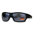 thumbnail image 1 of Mens Xloop Warp Around Sport Plastic Rectangular Sunglasses Solid Black, 1 of 4
