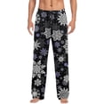 thumbnail image 1 of Mens Xmas Pjs Elastic Waist Christmas Print Holiday Casual Pants Bottoms Celebrating Xmas Gifts Loose Fit Sleepwear for Men ZA Black M, 1 of 4