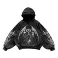 thumbnail image 1 of Mens Y2K Hoodies Vintage Graphic Pullover Long Sleeve Hooded Sweatshirt Streetwear Loose Black M, 1 of 3