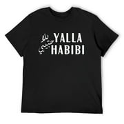 Mens Yalla Habibi Arabic Muslim Honeymoon Valentine's Day Love T-Shirt Black Small