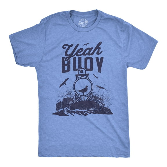 Mens Yeah Buoy T Shirt Funny Seagull Beach Vacation Tee Graphic Tees