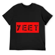 Mens Yeet Meme Funny Gamer Millenial Slogan Teens Boys Girls T-Shirt Black S