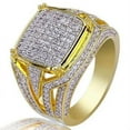 thumbnail image 1 of Mens Yellow Gold Ring Geometric Design Metal Band for Men European American Fashion Jewelry Ring Gift for Him, 1 of 4