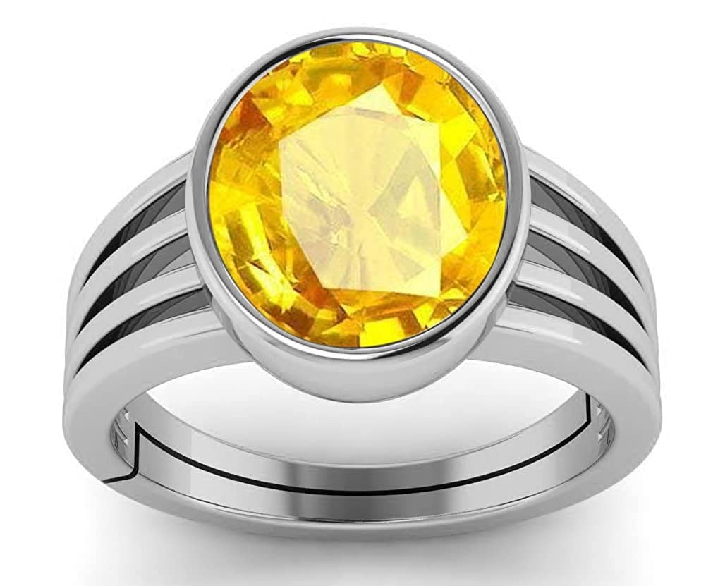 StoneZone Jaipur 4.25 Ratti Natural Certified Yellow Sapphire Shell Pukhraj  Ring for Men and Women : Amazon.in: Jewellery