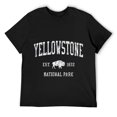 thumbnail image 1 of Mens Yellowstone T-Shirt Vintage National Park Sports Design Tee Black 3X-Large, 1 of 5