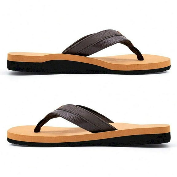 Mens Yoga Mat Flip Flops - Casual Comfort Slippers with Arch Support for Indoor & Outdoor Use