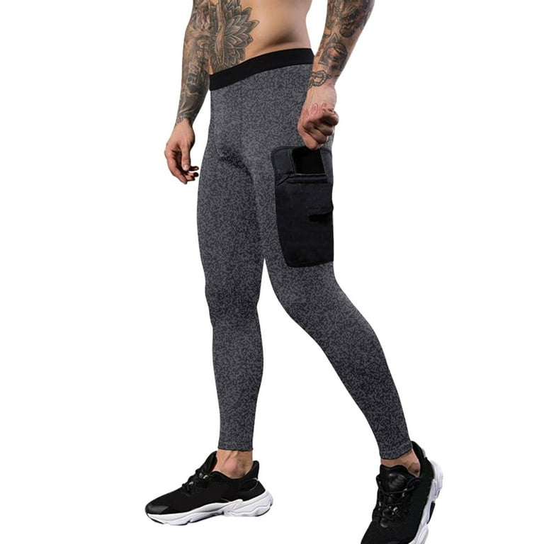 Mens Yoga Pants Men S Sports And Fitness Training Tights High Elasticity Quick Drying And Perspiration Leggings And Trousers With Pockets