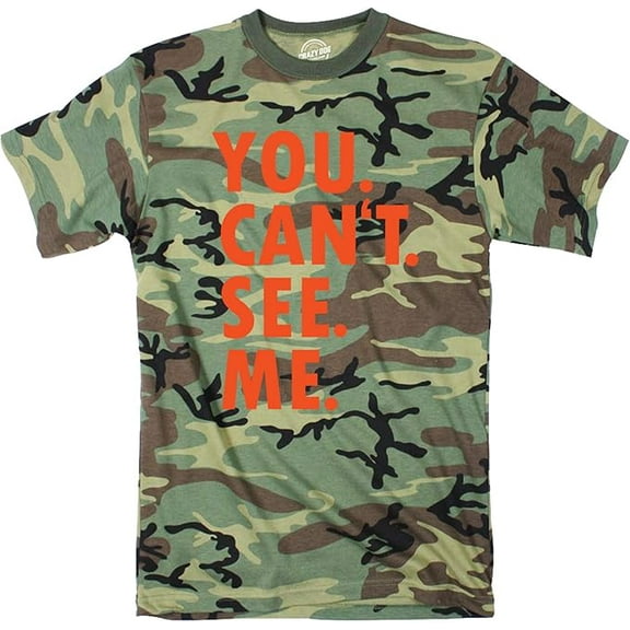 Mens You Cant See Me T shirt Funny Hunting Camouflage Sarcastic Adult Humor Tee Graphic Tees