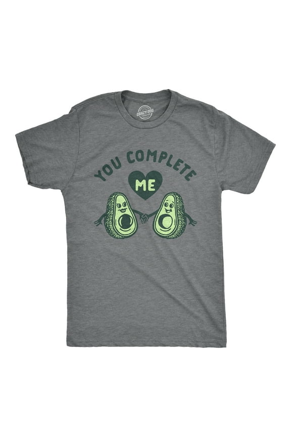 Mens You Complete Me Avocado T Shirt Funny Valentines Day Couple Graphic Tee Graphic Tees