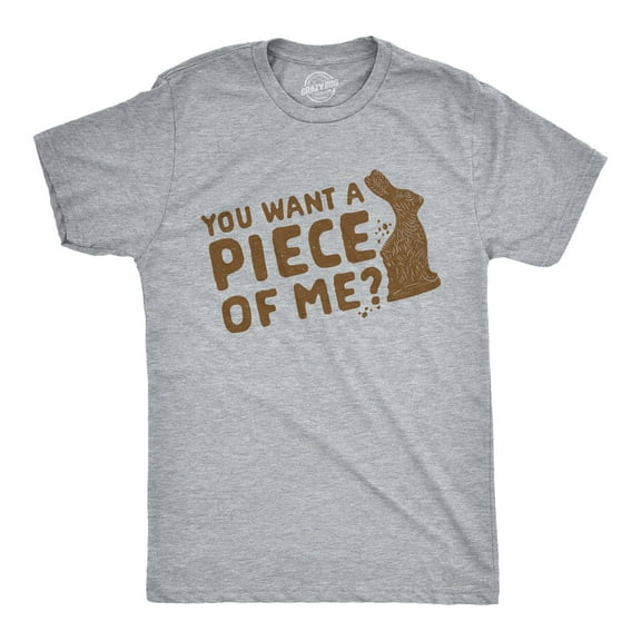Mens You Want A Piece Of Me T Shirt Funny Chocolate Easter Bunny Tee Graphic Tees