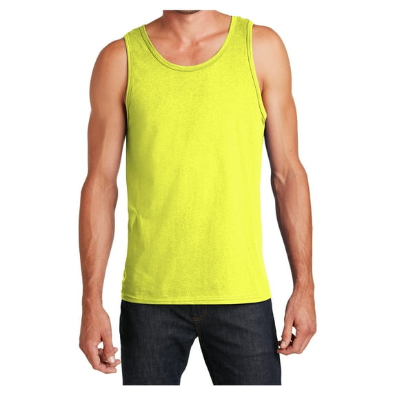 Mens Young The Concert Cotton/Polyester Tank Neon Yellow Small