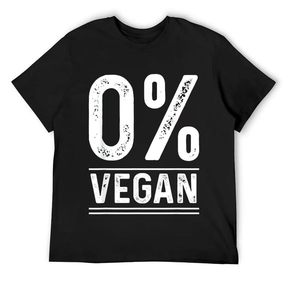 Mens Zero Percent Vegan BBQ Carnivore Meat Eater Lover Awesome T-Shirt Black