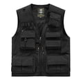 thumbnail image 1 of Mens Zip Up Fishing Vest Multi-Pocket Utility Cargo Vests Photography Lightweight Mesh Liner Breathable Travel Waistcoat Sleeveless Jacket with Zippers for Hiking Camping & Workwear, 1 of 6