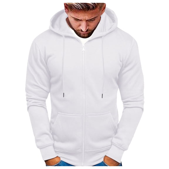 Mens Zip Up Hoodie Sweatshirt Heavyweight Full-Zip Winter Warm Jackets Sweater for Men with Hoodie Fall Sweaters and Sweatshirts Black Hoodies for Men Zipper