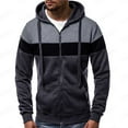 thumbnail image 1 of Mens Zip Up Hoodies Color Block Sweatshirts Sportswear Hoodie Spring Fall Cardigan Jackets Long Sleeve Tops Casual Hooded Jacket Pockets Drawstring Hoody Outwear for Sports Running, 1 of 7
