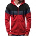thumbnail image 1 of Mens Zip Up Hoodies Color Block Sweatshirts Sportswear Hoodie Spring Fall Cardigan Jackets Long Sleeve Tops Casual Hooded Jacket Pockets Drawstring Hoody Outwear for Sports Running, 1 of 6
