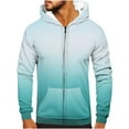 thumbnail image 1 of Mens Zip Up Hoodies,Men Gradient Printed Hooded Jackets Spring Fall Long Sleeve Tops Casual Hoody Sweatshirts with Pockets Drawstring Coats Fleece Lined Hoody for Sports Running, 1 of 4