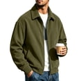 thumbnail image 1 of Mens Zip Up Corduroy Jacket Long Sleeve Fashion Stylish Jackets Spring Fall Warm Zip Up Sweatshirt Jacket for Work Dress Sweatshirts with Pockets, 1 of 6