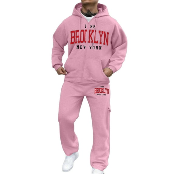Mens Zip Up Hooded Sweatshirt Tailored Fit Comfortable And Fashion Choice Perfect For Every Occasion And Season,Brooklyn-Pink M