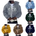 thumbnail image 1 of Mens Zip Up Hoodie Cross Graphic Print Hooded Sweatshirt Full Zip Casual Jacket Streetwear, 1 of 4