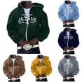 thumbnail image 1 of Mens Zip Up Hoodie Cross Graphic Print Hooded Sweatshirt Full Zip Casual Jacket Streetwear, 1 of 4