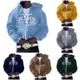 thumbnail image 1 of Mens Zip Up Hoodie Cross Graphic Print Hooded Sweatshirt Full Zip Casual Jacket Streetwear, 1 of 4