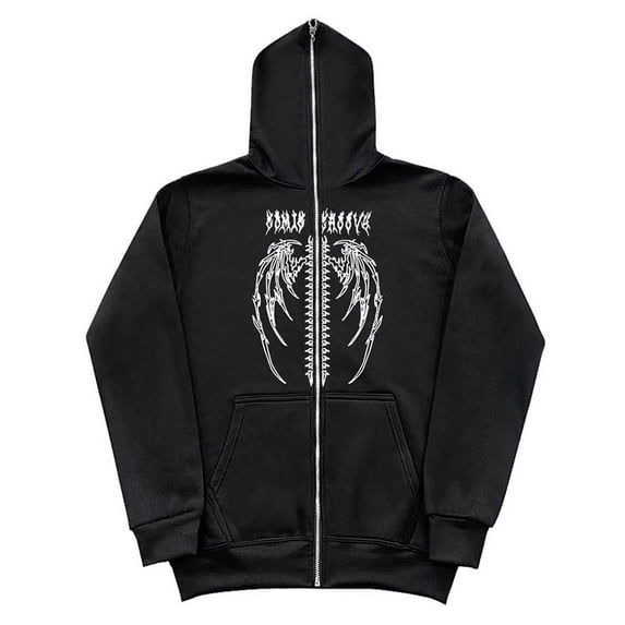Mens Zip Up Hoodie Halloween Print Long Sleeve Hoodie with Pocket Loose Fit Casual Streetwear Mens Hoodies