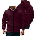 thumbnail image 1 of Mens Zip Up Hoodie Men's Sweatshirt with Pocket Full Zip Solid Color Sweatshirt, 1 of 7