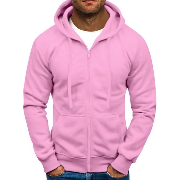 Mens Zip Up Hoodie Oversized Zipper Hooded Sweatshirt Trendy Casual Jackets Lightweight Long Sleeve Sweatshirt Athletic Jacket With Pocket L