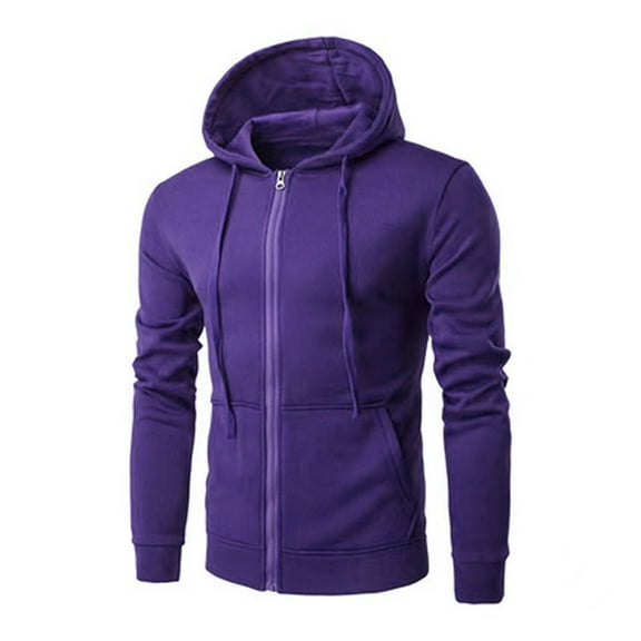 Mens Zip Up Hoodie with Pockets Long Sleeve Full-Zip Hooded Sweatshirt Drawstraing Jacket with Pockets