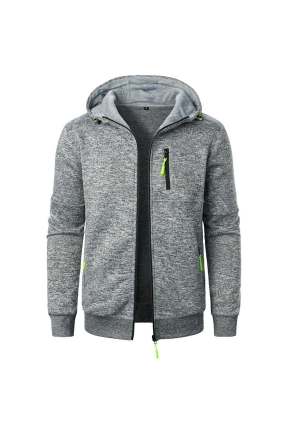 Mens Active Zip Hoodie Sweatshirt with Pockets - Lightweigh Workout Full Zip Track Jacket for Men