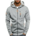 thumbnail image 1 of Mens Zip Up Hoodies Casual Drawstring Zip Jackets with Hood Green Size 3XL, 1 of 5