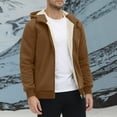 thumbnail image 1 of Mens Zip Up Hoodies Fleece Lined Long Sleeve Sweatshirts Casual Solid Color Thicken Thermal Warm Going-Out Athletic Workout Outerwear Jackets & Coats, 1 of 6