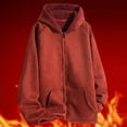 thumbnail image 1 of Mens Zip Up Hoodies & Sweatshirts Fleece Lined Jackets Casual Solid Color Thermal Warm Long Sleeve Sherpa Outerwear Coats with Pockets and Hooded, 1 of 4