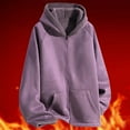 thumbnail image 1 of Mens Zip Up Hoodies & Sweatshirts Fleece Lined Jackets Casual Solid Color Thermal Warm Long Sleeve Sherpa Outerwear Coats with Pockets and Hooded, 1 of 4