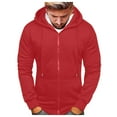 thumbnail image 1 of Mens Zip Up Sweatshirt Jacket Mens Hooded Sweatshirt Zip Up Casual Knit Hoodies Fashion Drawstring Sweatshirts with Pockets Midweight Fashion, 1 of 8