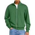 thumbnail image 1 of Mens Zip Up Sweatshirt Mock Neck Track Jacket Lightweight Fleece Full Zip No Hood Athletic Casual Long Sleeve Pocket, 1 of 6