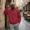 thumbnail image 1 of Mens Zip Up Sweatshirt Mock Neck Track Jacket Lightweight Fleece Full Zip No Hood Athletic Casual Long Sleeve shirts with Pocket Red M, 1 of 6