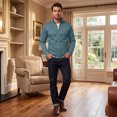 thumbnail image 1 of Mens Zip Up Sweatshirt Without Hood Fall Fashion Jackets Zipper Mock Neck Coat Casual Long Sleeve Top With Pockets, L, 1 of 7