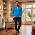 thumbnail image 1 of Mens Zip Up Sweatshirt Without Hood Fall Fashion Jackets Zipper Mock Neck Coat Casual Long Sleeve Top With Pockets, XL, 1 of 7