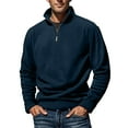 thumbnail image 1 of Mens Zip Up Sweatshirts, Long Sleeve Pullover for Men Fall Fashion Loose Fit Solid Color Knitted V Neck Sweaters S-3XL, 1 of 6