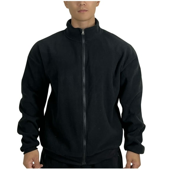 Mens Zip-up Sweatshirt Men's Full-Zip Fleece Mock Neck Sweatshirt Lightweight Long Sleeve Fleece Lined Running Workout Athletic Pullover Tops Fleece Jacket Sweatshirt with Pockets