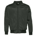 thumbnail image 1 of Mens Zipper Bomber Jacket Solid Color Lightweight Casual Regular Fit Olive M, 1 of 2