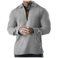 thumbnail image 1 of Mens Zipper Lapel Sweatshirt Long Sleeve Color Block Pullover 2024 Fashion Casual Tops, 1 of 5