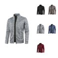 thumbnail image 1 of Mens Zipper Neck Solid Sweater, Long Sleeve Knitted Sweatshirt, Neck with Zipper Pockets, Casual Jogging Jacket, 1 of 5